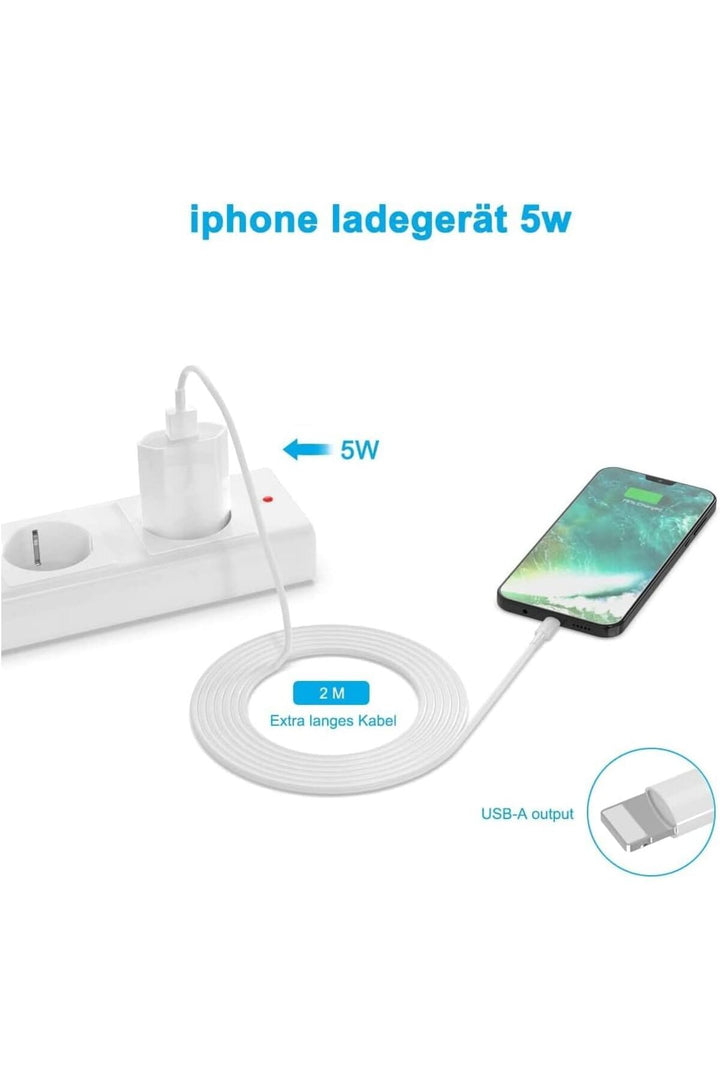 Apple iPad iPhone 4/5/6/7/8/8/Plus/Se/X/Xs/11/12/13/14 Uyumlu 1A 5W Şarj Seti Şarj Aleti Şarj Cihazı