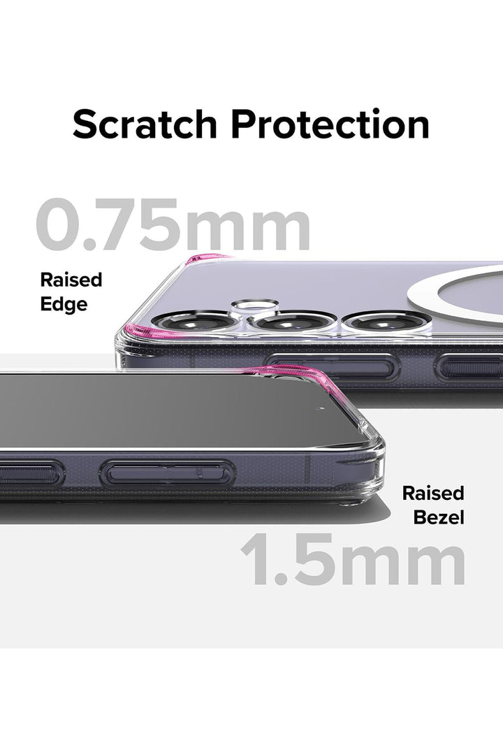 Samsung Galaxy S24 Uyumlu Kılıf Kamera Çıkıntılı Şeffaf Magsafe Kablosuz Şarj Destekli Kapak