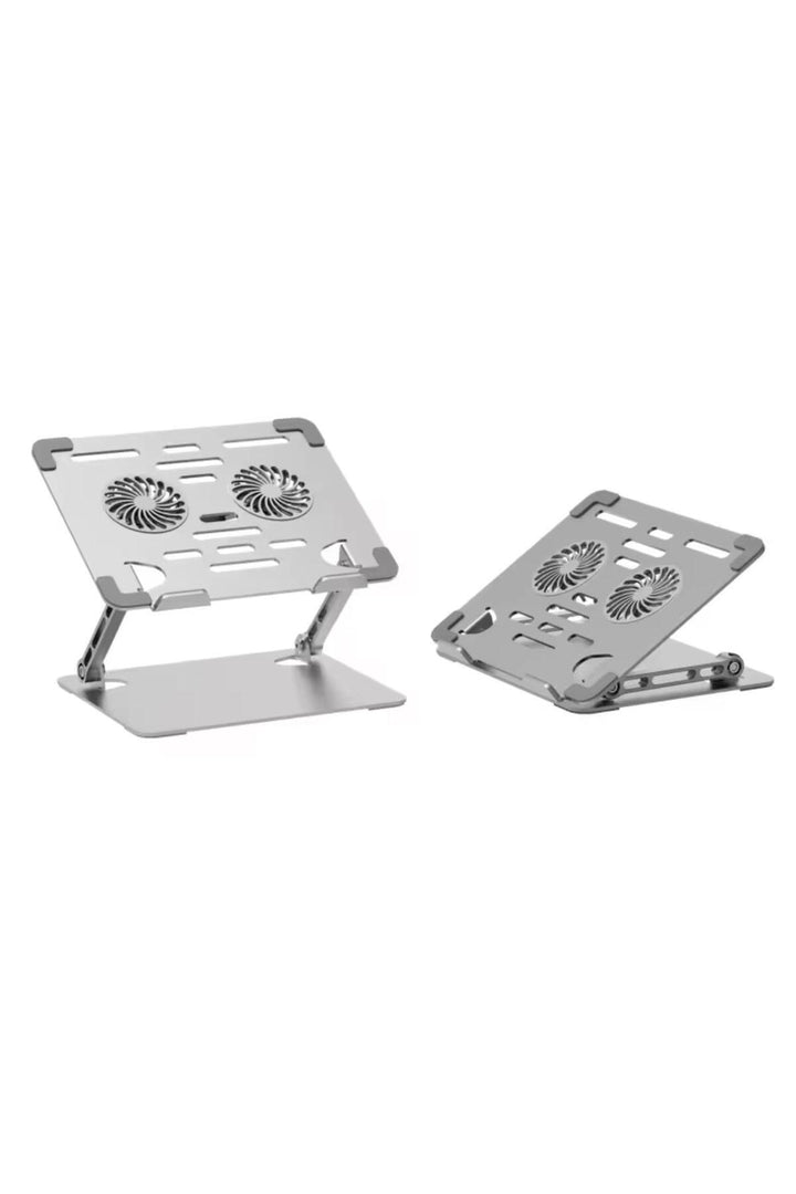 Laptop/Notebook/Macbook Uyumlu Soğutucu Fanlı Katlanabilir Yükseklik Ayarlı Metal Masa Üstü Standı