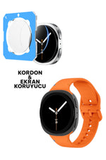 Load image into Gallery viewer, Samsung Galaxy Watch 8 40mm Uyumlu Silikon Kordon ve Kolay Kurulum Aparatlı Cam Ekran Koruyucu
