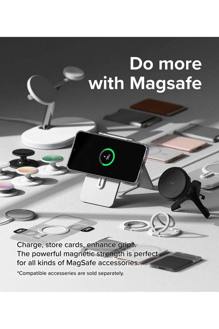 Samsung Galaxy S24 Plus Uyumlu Kılıf Kamera Çıkıntılı Şeffaf Magsafe Kablosuz Şarj Destekli Kapak