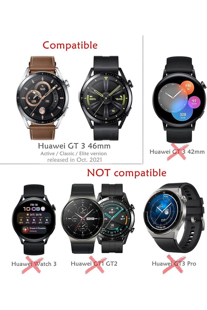 Huawei GT3 Pro Uyumlu Kılıf Siyah Kasa ve Ekran Koruyucu Siyah Ekran ve Kasa Koruma Kapak