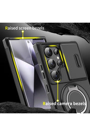 Samsung Galaxy S25 Ultra Uyumlu Kılıf Kamera Korumalı Sürgülü 360 Dönebilen Magsafe Stand Tank Kapak