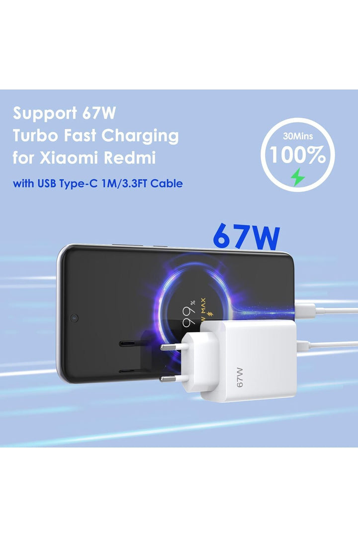 Redmi Mi 10/11t/12/13/13t/14/15 Ultra Uyumlu Turbo Hızlı Saniye Özellikli 67w Usb Type-c Şarj Cihazı
