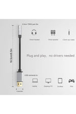 Load image into Gallery viewer, USB To 3.5mm Jack Çevirici Dönüştürücü Kulaklık ve Mikrofon Destekli USB To Aux Dönüştürücü Adaptör
