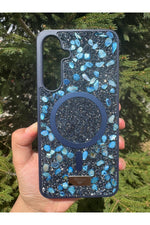 Load image into Gallery viewer, Samsung Galaxy S24 Plus/S25 Plus Uyumlu Taşlı Magsafe Kılıf Parlak Taşlı Simli Koruyucu Silikon
