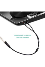 Load image into Gallery viewer, Aux To 2x Aux Kablo 3.5mm Jack Çevirici Mikrofon ve Kulaklk Çoklayıcı Dönüştürücü Aux Stereo Adaptör
