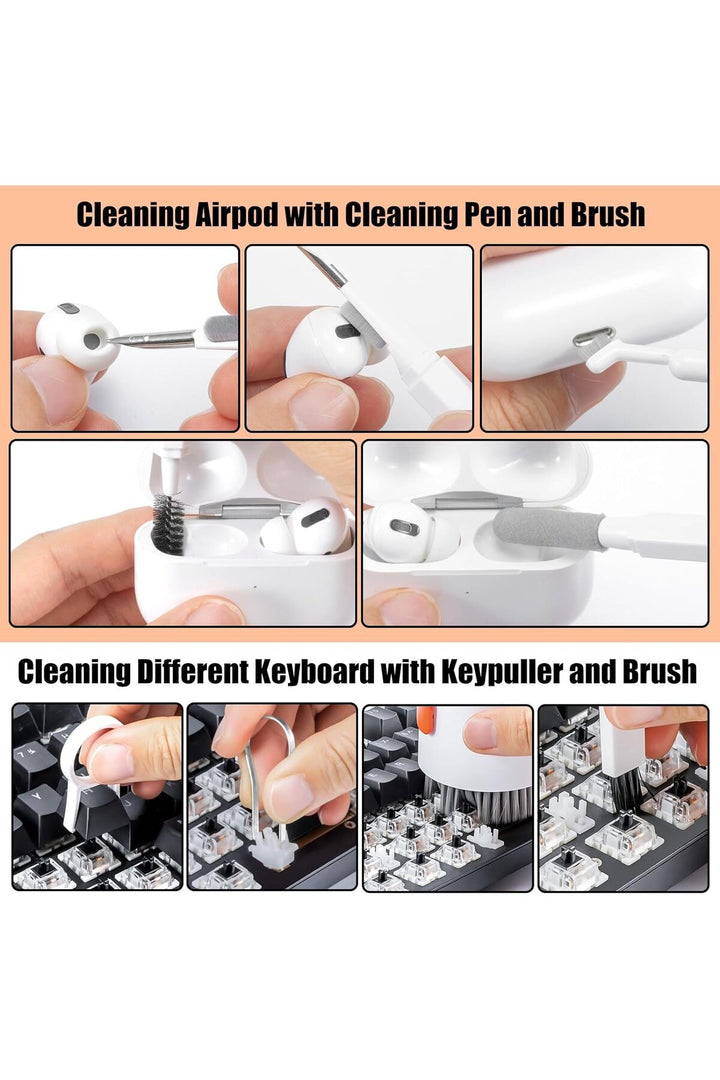 Çok Fonksiyonlu Telefon/Airpods/Kulaklık/Bilgisayar/Tablet/Klavye Temizleme Aracı Temizlik Kiti