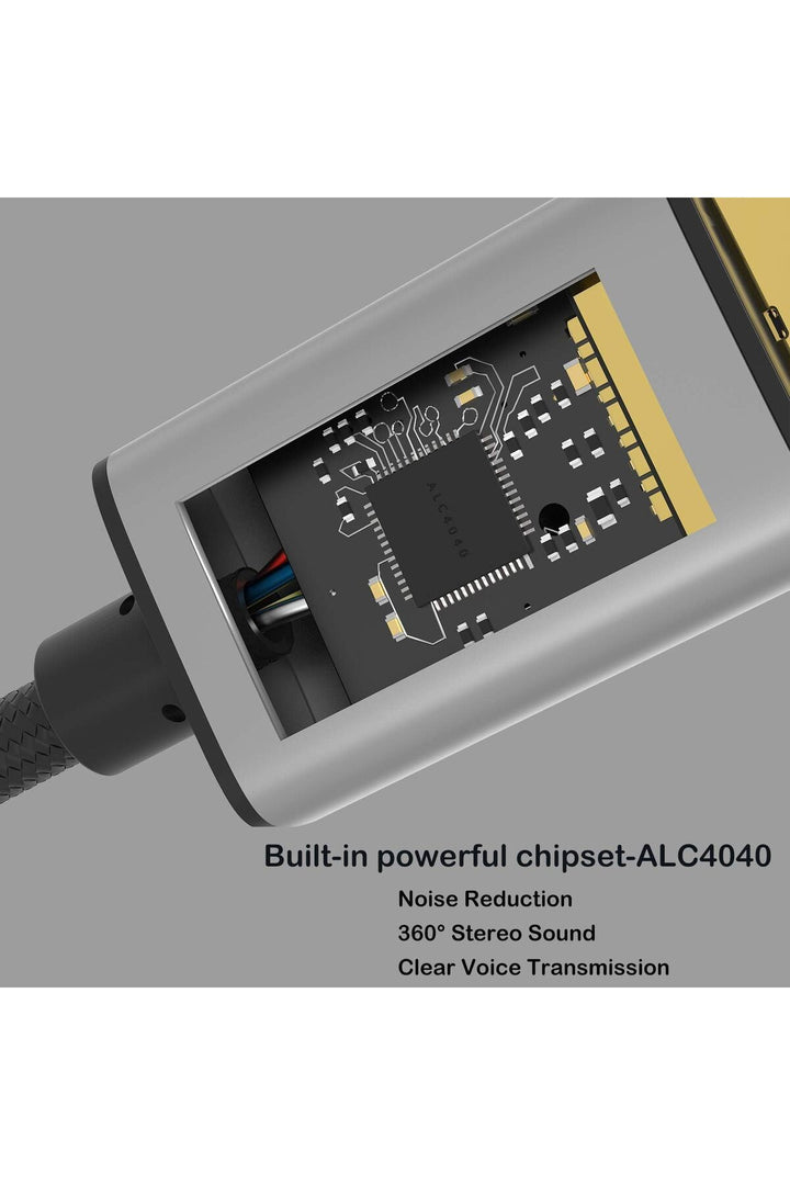 USB To 3.5mm Jack Çevirici Dönüştürücü Kulaklık ve Mikrofon Destekli USB To Aux Dönüştürücü Adaptör