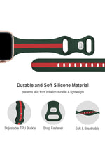 Load image into Gallery viewer, Apple Watch 9 8 7 6 5 4 3 Se 42mm/44mm/45mm/49mm Uyumlu Kordon Ayarlanabilir Renkli Çizgili Silikon

