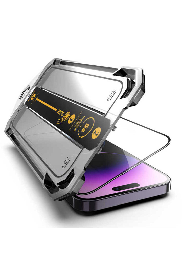 iPhone 15 Plus Uyumlu Hayalet Ekran Koruyucu Takma Aparatlı Kolay Kurulum Dayanıklı Temperli Cam