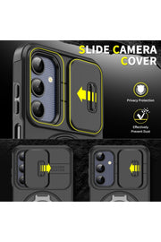 Samsung Galaxy A56 Uyumlu Kılıf Kamera Korumalı Sürgülü 360 Dönebilen Magsafe Stand Tank Kapak