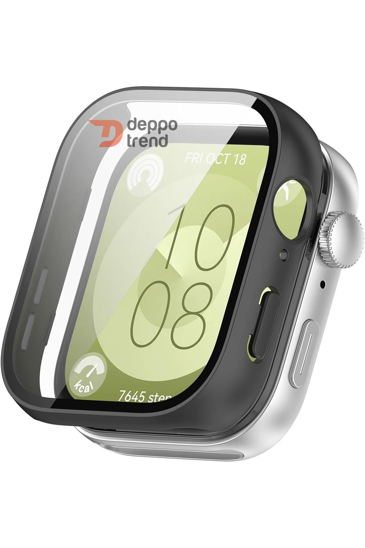 Huawei Watch Fit 3 Uyumlu Kılıf Ekran ve Kasa Koruyucu Şeffaf Kasa Koruma Çerçeve Guard 360 Koruma