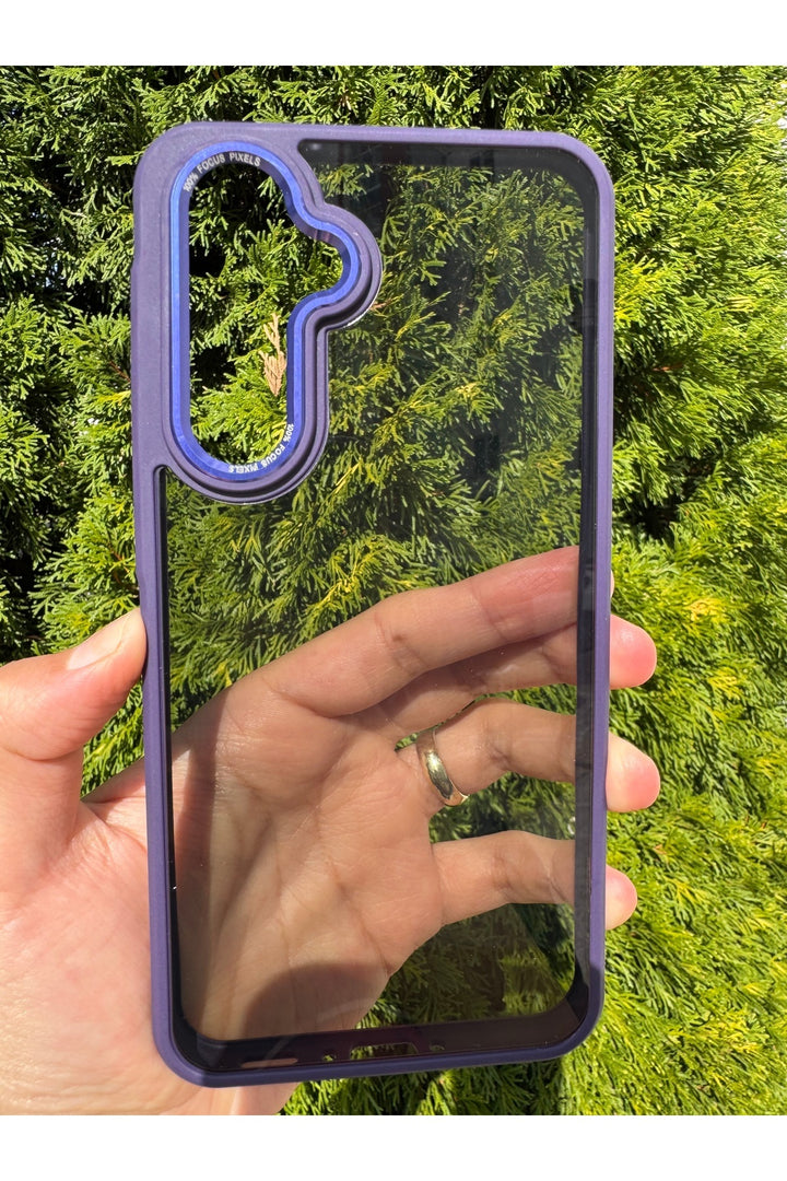 Samsung Galaxy A56/A36 Uyumlu Kılıf Siyah Transparan Şeffaf Kamera Çevresi Metal Koruyucu Silikon