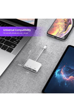 Load image into Gallery viewer, İpad/macbook/iphone 15/16 Plus/17 Pro Max Uyumlu Type-c To Usb/micro Sd/sd Card Çevirici Dönüştürücü
