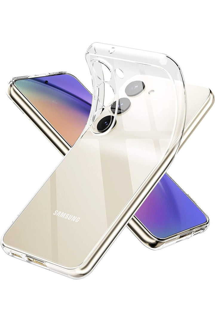Samsung Galaxy A54 Uyumlu Kılıf 3D Kamera Koruma Darbe Önleyici Şeffaf Esnek Renksiz Silikon Kapak