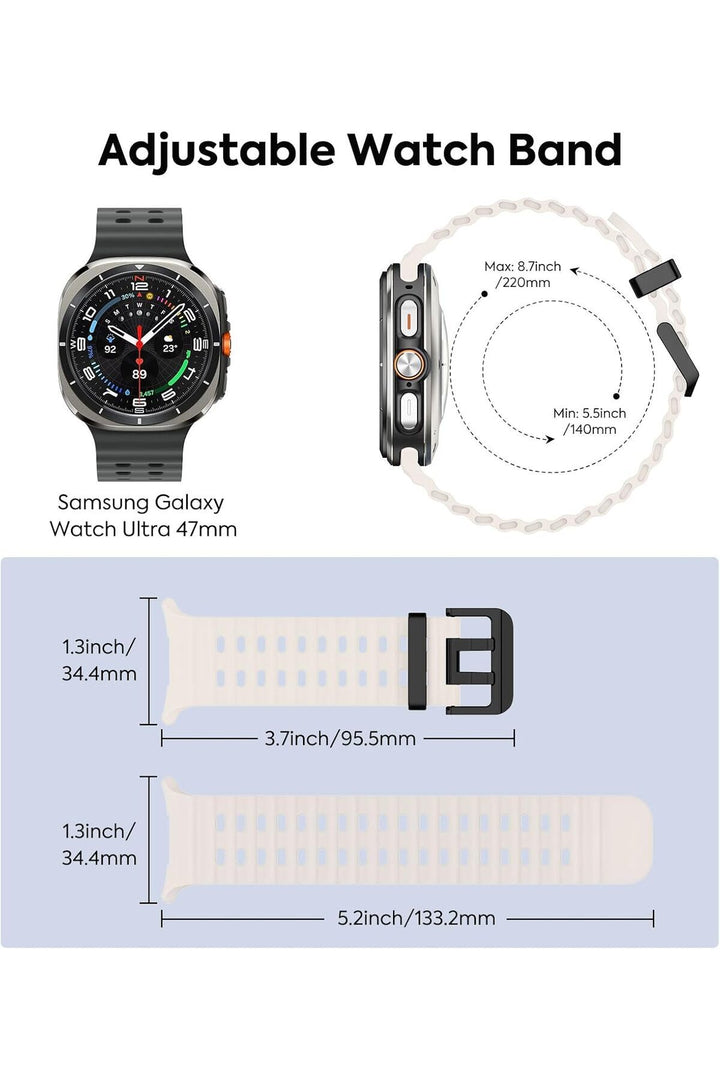 Samsung Galaxy Watch Ultra 47mm Uyumlu Kordon Liquid Silikon Spor Renkli Kordon