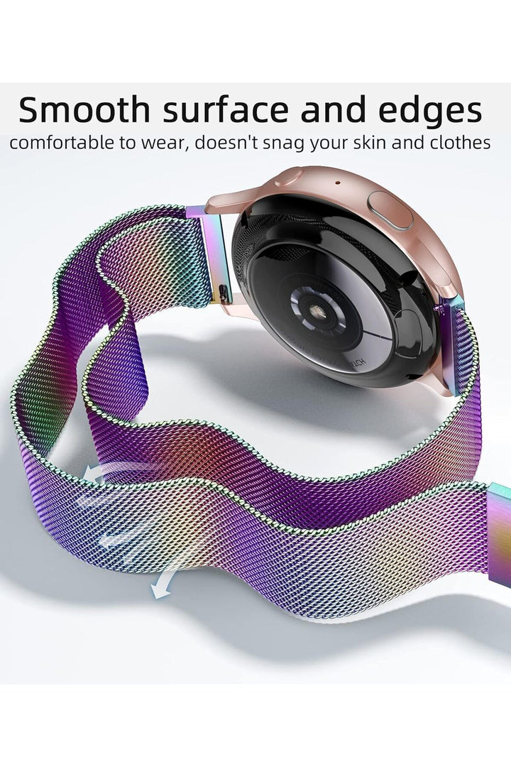 Huawei Watch GT/GT2E/GT2/GT2 Pro/GT3/GT3 Pro/GT4 46mm Uyumlu Kordon Mıknatıslı Parlak İnce Metal