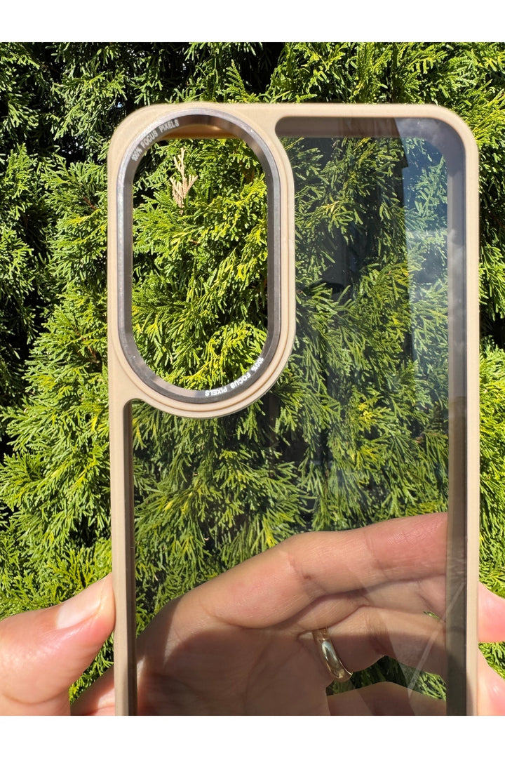 Samsung Galaxy S23 Fe Uyumlu Kılıf Siyah Transparan Şeffaf Kamera Çevresi Metal Koruyucu Silikon