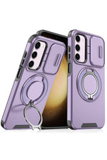 Load image into Gallery viewer, Samsung Galaxy S23 Fe Uyumlu Kılıf Kamera Korumalı Sürgülü 360 Dönebilen Magsafe Stand Tank Kapak
