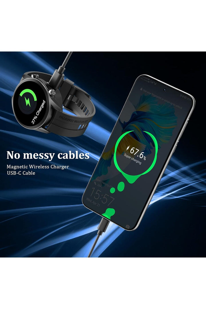Huawei GT2 42mm/46mm Uyumlu Şarj Kablosu Manyetik Kablosuz Hızlı Şarj Aleti Standı