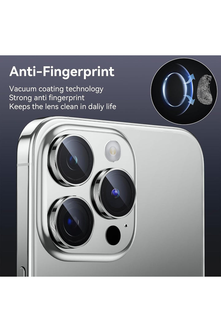 iPhone 15 Pro Max Uyumlu Kamera Lens Koruyucu Dayanıklı Renkli Metal Temperli Cam Kamera Lens Koruma