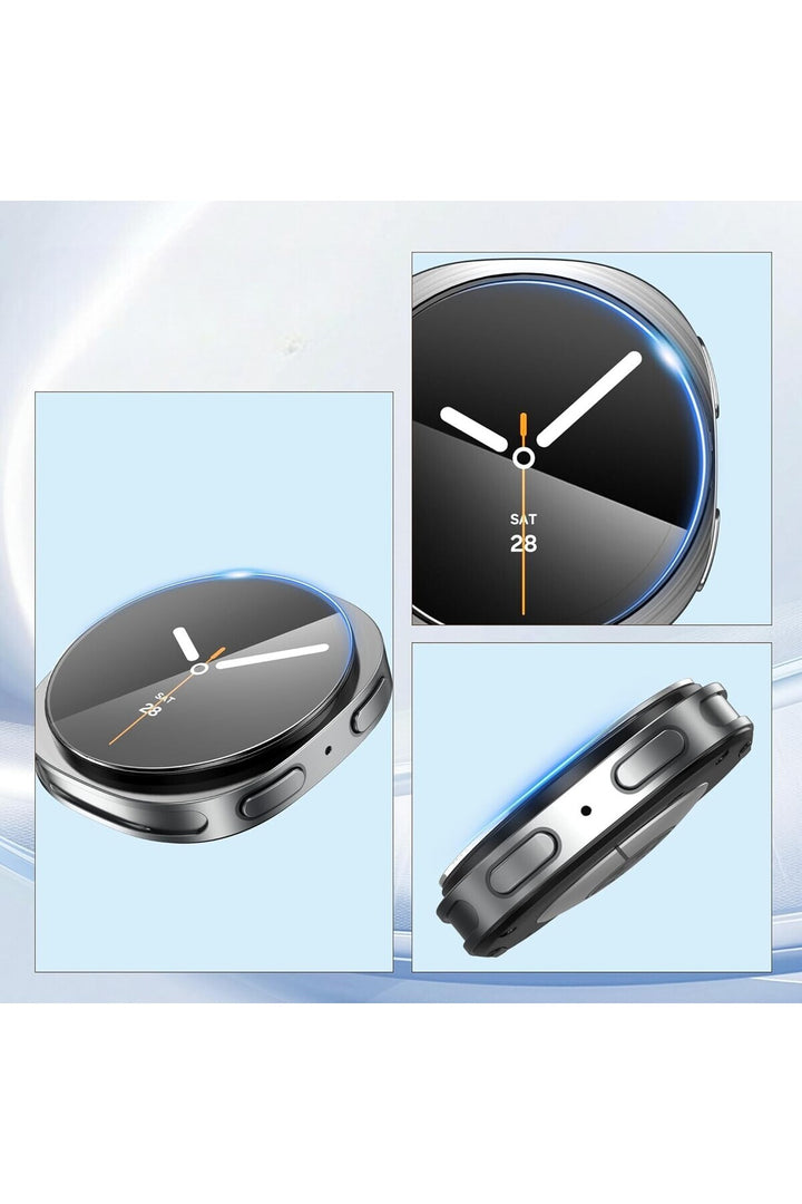 Samsung Galaxy Watch 8 40mm Uyumlu Silikon Kordon ve Kolay Kurulum Aparatlı Cam Ekran Koruyucu