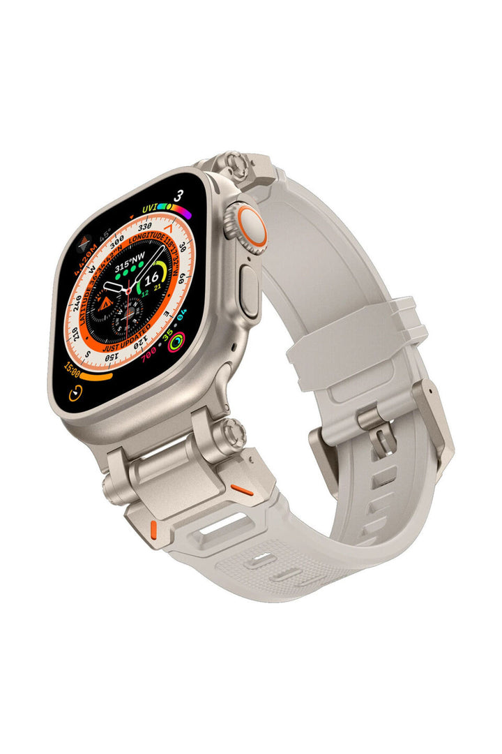 Apple Watch 8 7 6 5 4 3 2 1 42mm/44mm/45mm/49mm Uyumlu Kordon Ayarlanabilir Titanyum Metal Başlıklı