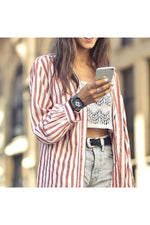Load image into Gallery viewer, Apple Watch 9 8 7 6 5 4 3 2 1 Se 42mm/44mm/45mm/49mm Uyumlu Kordon Mıknatıslı Magnetli Deri Kordon
