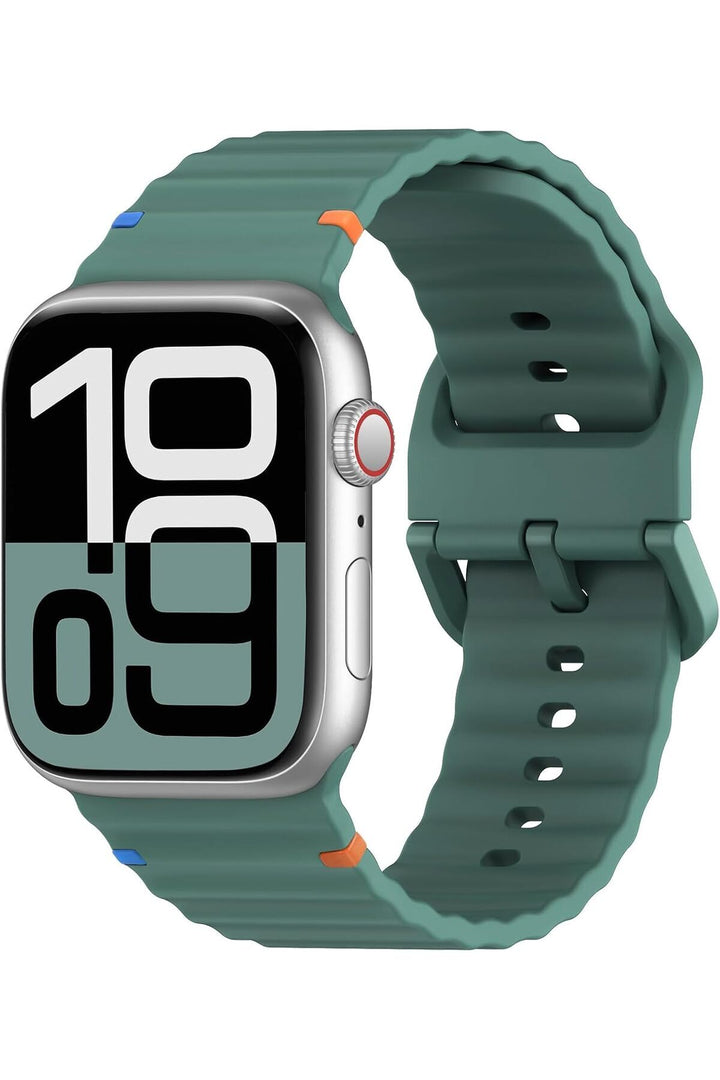 Apple Watch 42/44/45/46/49mm Uyumlu Kordon Esnek Silikon Suya ve Toza Dayanıklı Renkli Ayarlanabilir