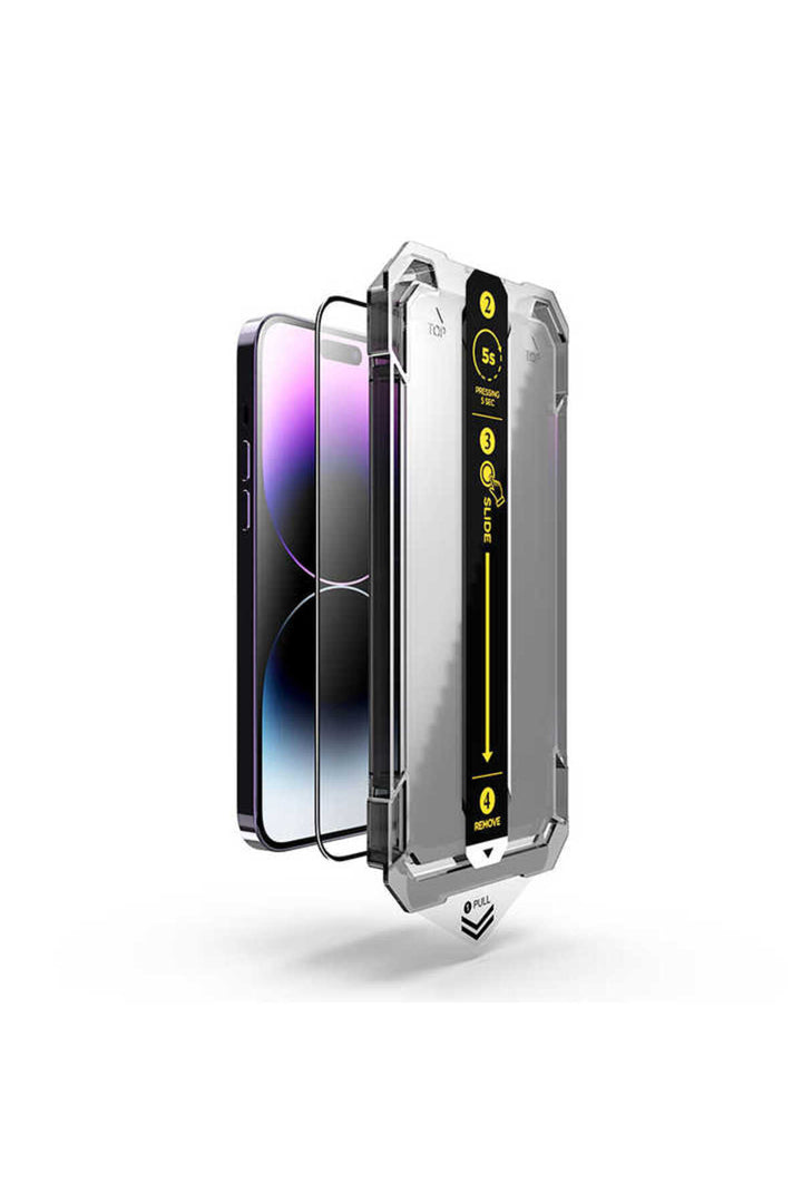 iPhone 16 Pro Max Uyumlu Hayalet Ekran Koruyucu Takma Aparatlı Kolay Kurulum Dayanıklı Temperli Cam