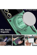 Load image into Gallery viewer, Samsung Galaxy S23 Fe Uyumlu Kılıf Magsafe Standlı Kamera Lens Koruma Dayanıklı Renkli Tank Kapak
