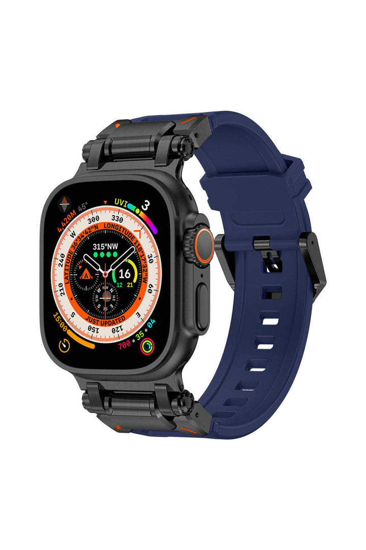 Apple Watch 8 7 6 5 4 3 2 1 42mm/44mm/45mm/49mm Uyumlu Kordon Ayarlanabilir Titanyum Metal Başlıklı