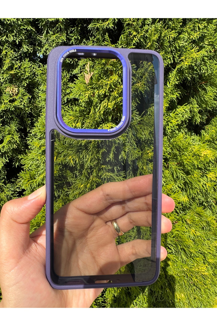 Xiaomi Mi 14T Pro Uyumlu Kılıf Siyah Transparan Şeffaf Kamera Çevresi Metal Koruyucu Silikon Kapak