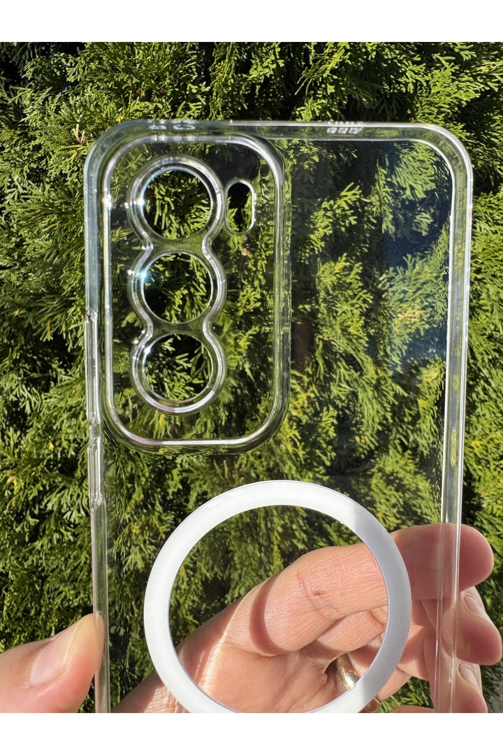 Oppo Reno 12 Pro Uyumlu Kılıf İnce Sert Sararmaz Magsafe Kamera Kenarı Koruyucu Dayanıklı Kapak