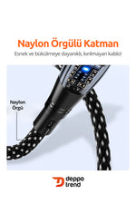 Load image into Gallery viewer, İphone 15 Pro 16 Plus 16 Pro Max 17 Air Uyumlu 60w Turbo Hızlı Şarj Ve Data Kablosu Şeffaf Led Işklı

