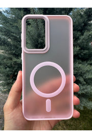 Samsung Galaxy A56 Uyumlu Kılıf Magsafe Renkli Kamera Etrafı Koruyucu Metalik Silikon Sararmaz Kapak