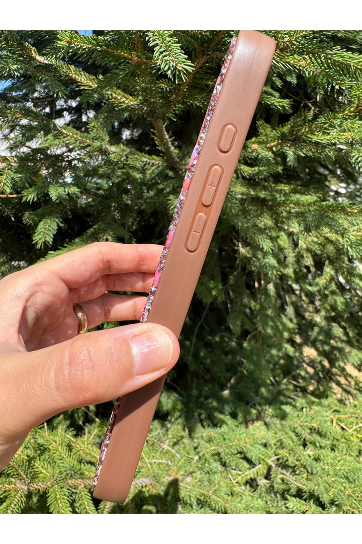 iPhone 14 Pro Max Uyumlu Taşlı Magsafe Kılıf Parlak Taşlı Simli Koruyucu Kablosuz Şarj Silikon Kapak