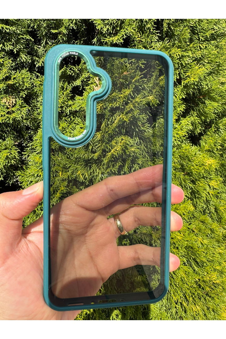 Samsung Galaxy A56/A36 Uyumlu Kılıf Siyah Transparan Şeffaf Kamera Çevresi Metal Koruyucu Silikon