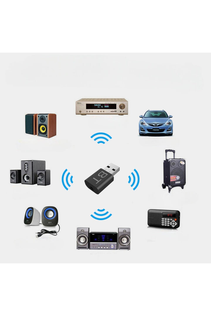 Araç içi Bluetooth Kiti USB 3.5mm Jack Bluetooth Receiver Aux Kablo Wireless Araç Kiti Kablosuz Kit