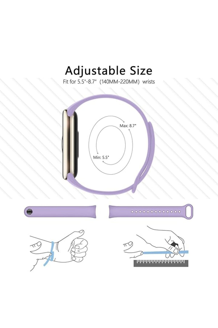 Xiaomi Mi Band 9 Uyumlu Kordon Liquid Silikon Ayarlanabilir Renkli Lekelere Dayanıklı Lansman Kordon