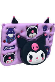 iPad 10.9 2024 Uyumlu Kılıf Figürlü Stand Olabilen Askılı Koruyucu Silikon Tablet Arka Kapağı