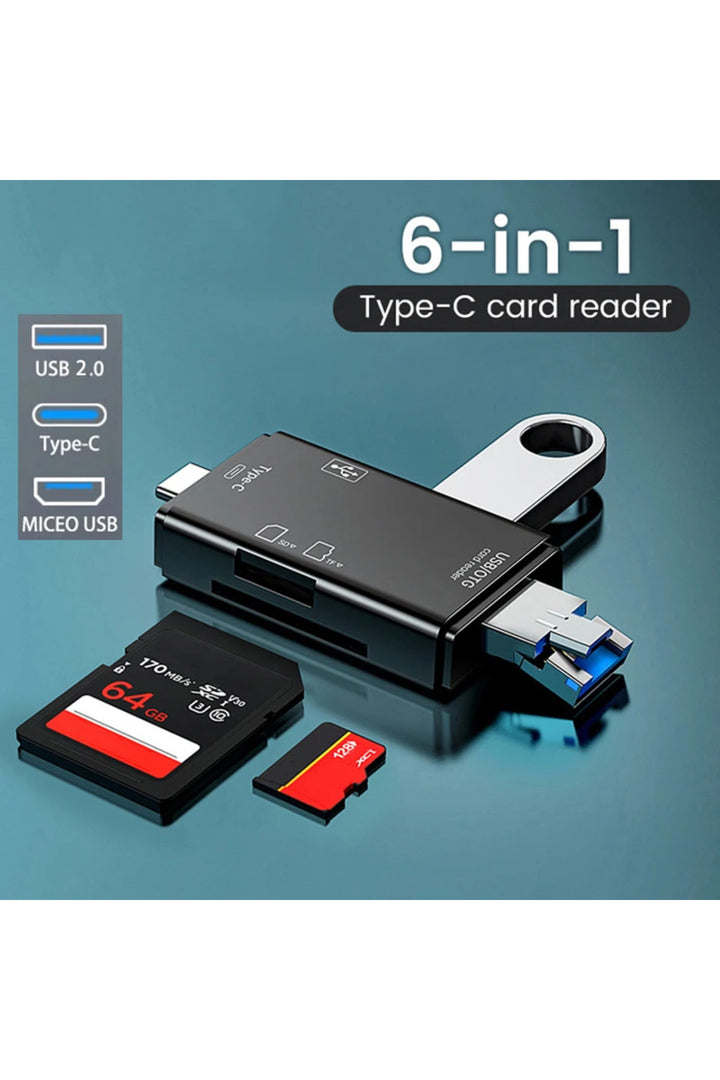 iPad/Macbook/iPhone 15/16/Plus/17 Pro Max Uyumlu Type-C To USB/Micro SD Card Reader Okuyucu Çevirici