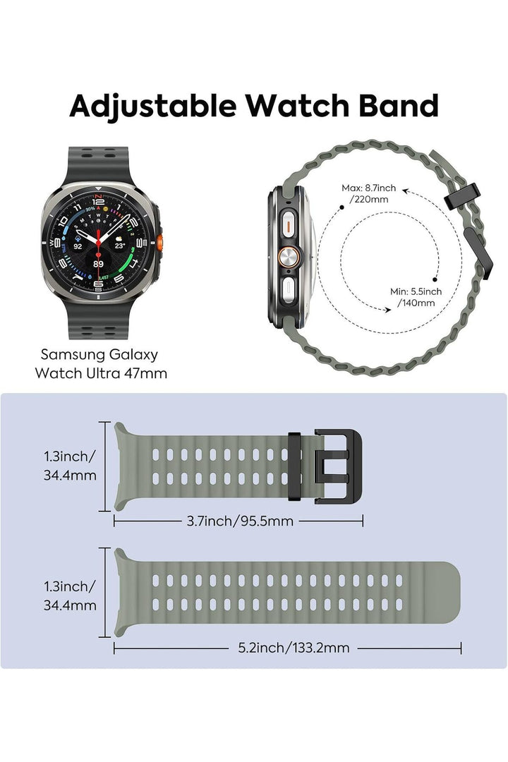 Samsung Galaxy Watch Ultra 47mm Uyumlu Kordon Liquid Silikon Spor Renkli Kordon