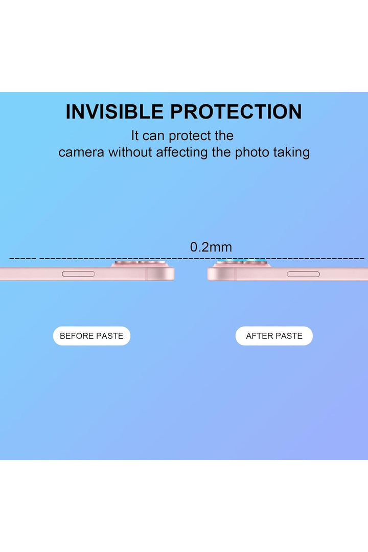 iPhone 13 Uyumlu Şeffaf Kamera Lens Koruyucu Temperli Cam Dayanıklı Kamera Lens Koruma
