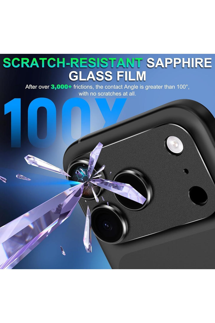 iPhone 17 Pro Max Uyumlu Kamera Koruyucu Lens Metal Temperli Cam Kamera Çevresi Tam Koruma