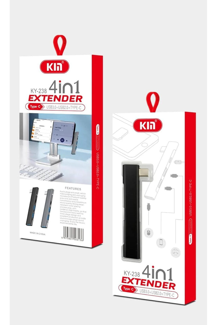 iPad/iPhone/Macbook Uyumlu Type-C To 3x USB 1x Type-C Çevirici Dönüştürücü Çoğaltıcı Metal Dayanıklı