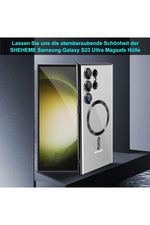 Load image into Gallery viewer, Samsung Galaxy S23 Ultra Uyumlu Kılıf 3D Kamera Lens Korumalı Magsafe Kenarı Renkli Şeffaf Kapak
