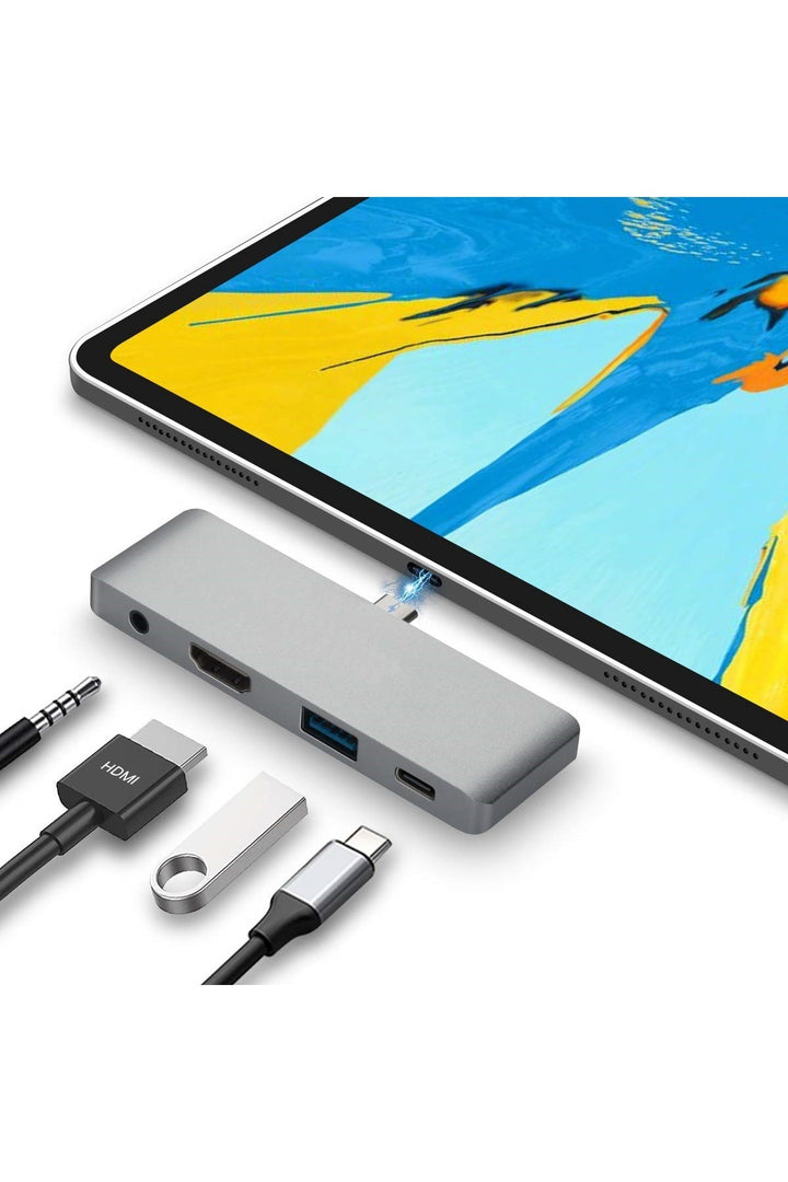 Macbook/iPad/iPhone Uyumlu Type-C HUB 4K 30HZ veya 1080P 60HZ HDMI 3.0 USB 3.5mm Kulaklık Çevirici