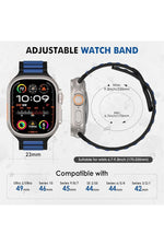 Load image into Gallery viewer, Apple Watch 10/9/8/7/6/SE/Ultra Uyumlu 42/44/45/46/49mm Çift Renkli Bakla Desen Silikon Spor Kordon
